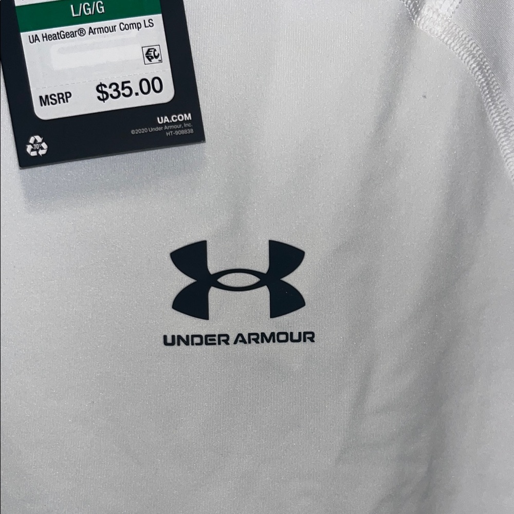 Under Armour HEATGEAR Compression White Long Sleeve Shirt - Picture 4 of 6